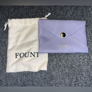 FOUNT Leather Envelope Wallet in Lilac Purple/ Periwinkle Blue, NWOT